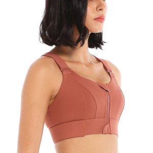 Women breathable sexy adjustable straps shockproof padded yoga High Support Seamless Sports Bra