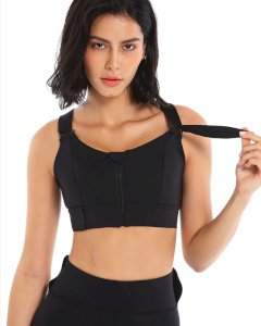 Women breathable sexy adjustable straps shockproof padded yoga High Support Seamless Sports Bra