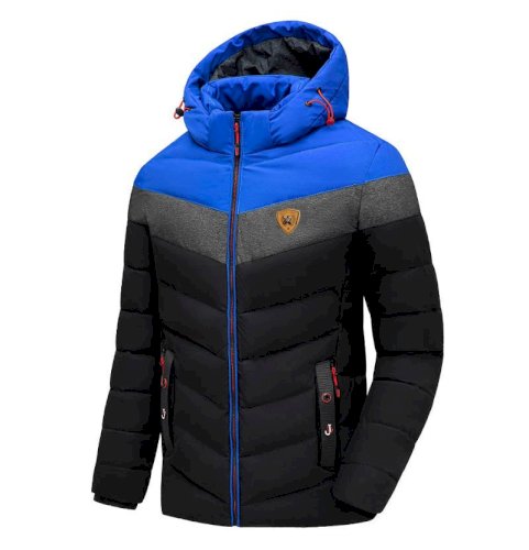 Men's Stylish Windproof Padding Huddles  Jacket (Black & Blue)